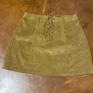 Suede mini skirt